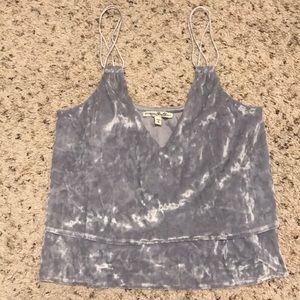 Soft Velvet gray tiered tank top
